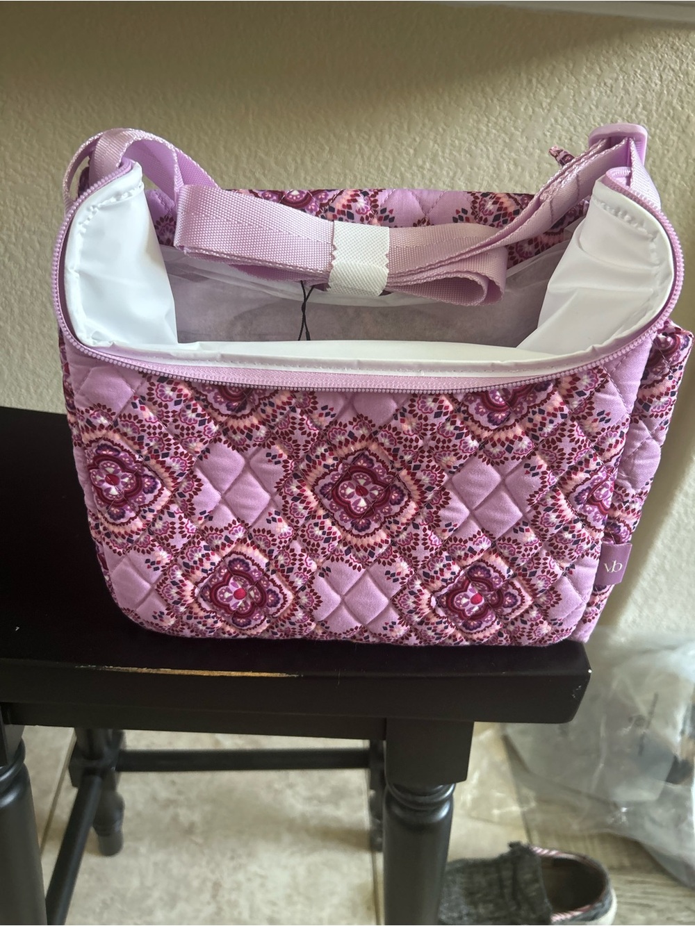 Vera Bradley Pink Quilted Backpack and lunch box Set - Picture 5 of 6